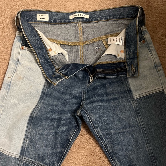 PacSun Indigo Patched Slim Jeans - Picture 3 of 5